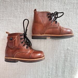 Mikoleon Brown Leather Toddler Heirloom Classic Boots VGUC 21/5.5